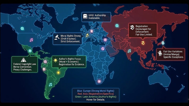 International Copyright Law Differences Map
